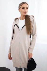 Long hoodie 8924 / – Beige цвет / color | Lexline Fashion