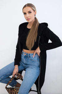 Long hoodie 8924 / – Black цвет / color | Lexline Fashion