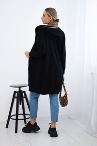 Long hoodie 8924 / – Black цвет / color | Lexline Fashion