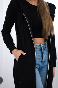 Long hoodie 8924 / – Black цвет / color | Lexline Fashion