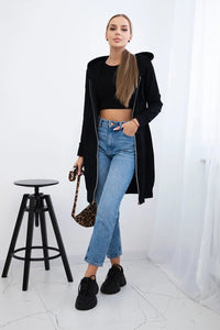 Long hoodie 8924 / – Black цвет / color | Lexline Fashion