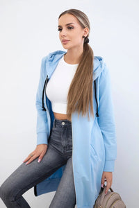 Long hoodie 8924 / – Blue цвет / color | Lexline Fashion