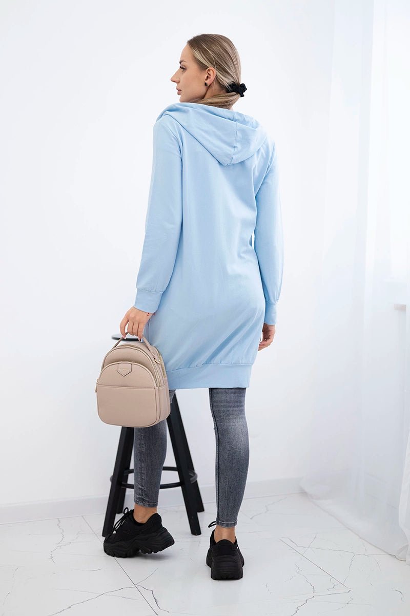 Long hoodie 8924 / – Blue цвет / color | Lexline Fashion