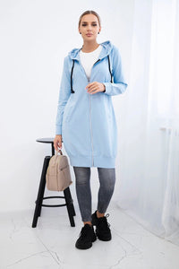 Long hoodie 8924 / – Blue цвет / color | Lexline Fashion