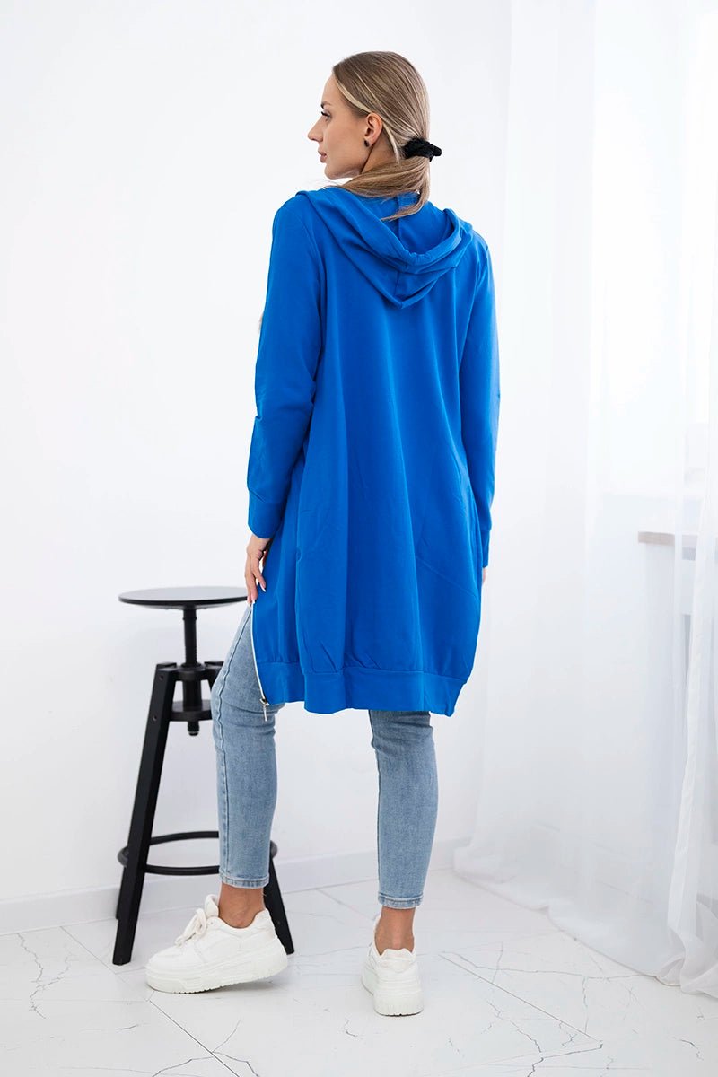 Long hoodie 8924 / – Blue cornflower цвет / color | Lexline Fashion