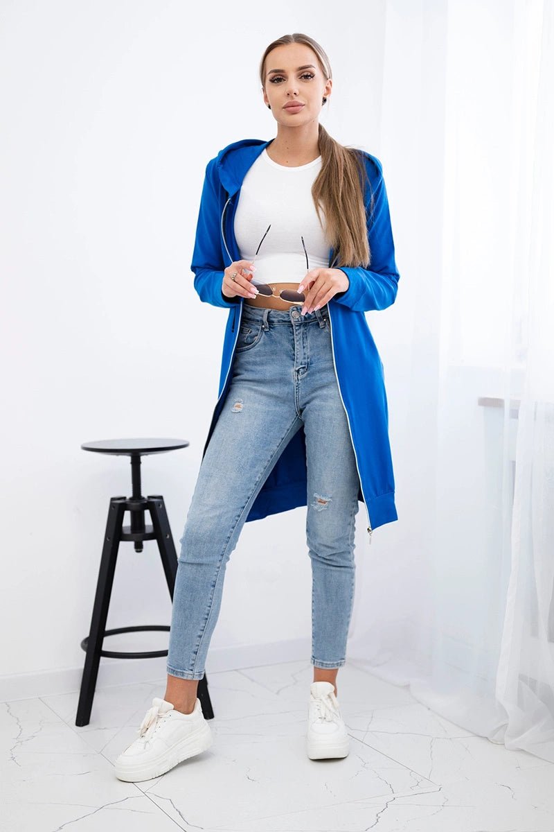 Long hoodie 8924 / – Blue cornflower цвет / color | Lexline Fashion