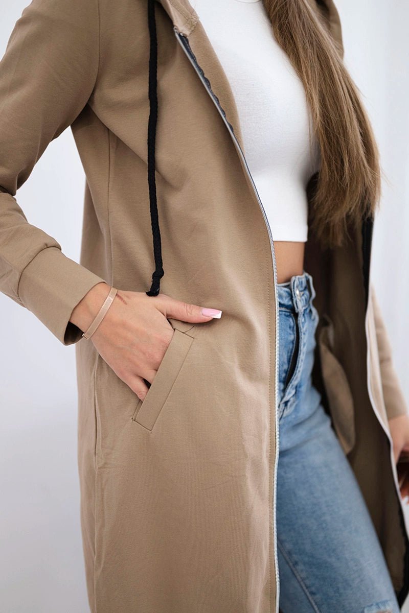 Long hoodie 8924 / – Camel цвет / color | Lexline Fashion