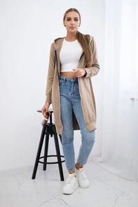 Long hoodie 8924 / – Camel цвет / color | Lexline Fashion