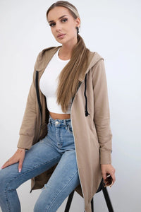 Long hoodie 8924 / – Camel цвет / color | Lexline Fashion