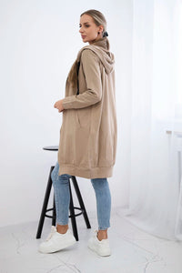 Long hoodie 8924 / – Camel цвет / color | Lexline Fashion