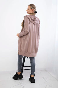 Long hoodie 8924 / – Cappuccino цвет / color | Lexline Fashion