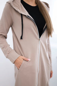 Long hoodie 8924 / – Dark || beige цвет / color | Lexline Fashion