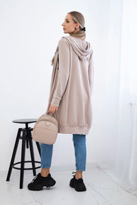 Long hoodie 8924 / – Dark || beige цвет / color | Lexline Fashion