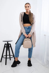 Long hoodie 8924 / – Dark || beige цвет / color | Lexline Fashion