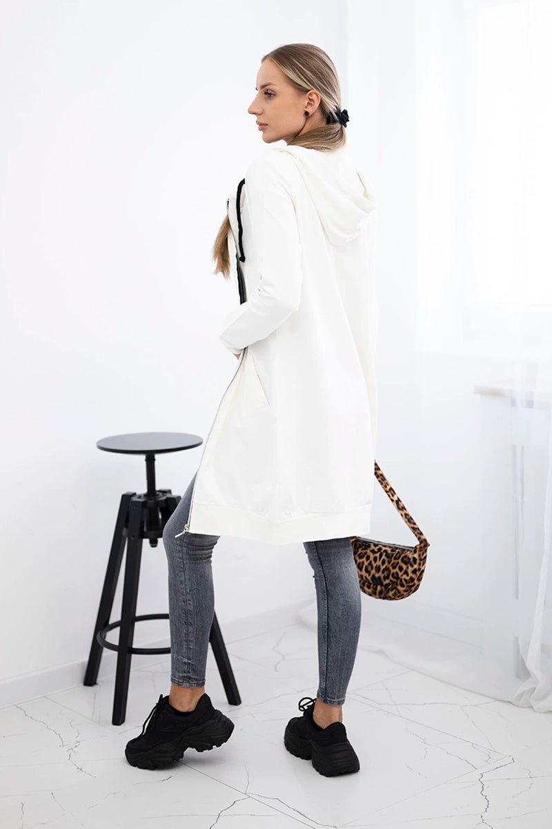 Long hoodie 8924 / – Ecru цвет / color | Lexline Fashion