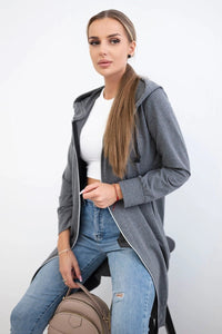 Long hoodie 8924 / – Graphite цвет / color | Lexline Fashion