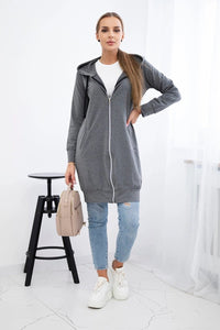 Long hoodie 8924 / – Graphite цвет / color | Lexline Fashion