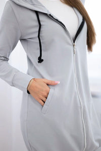 Long hoodie 8924 / – Gray цвет / color | Lexline Fashion