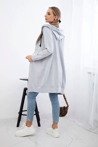Long hoodie 8924 / – Gray цвет / color | Lexline Fashion