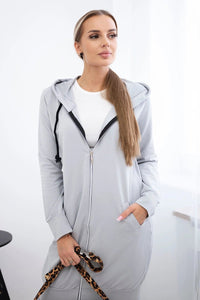 Long hoodie 8924 / – Gray цвет / color | Lexline Fashion
