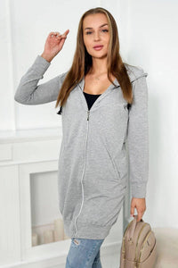 Long hoodie 8924 / – Gray || Melange цвет / color | Lexline Fashion