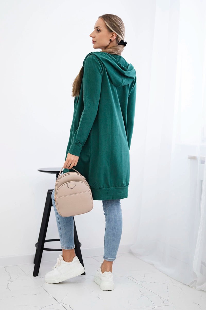 Long hoodie 8924 / – Green || Dark цвет / color | Lexline Fashion