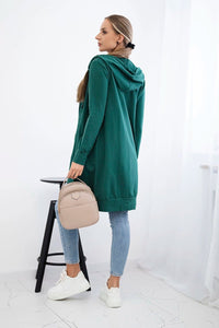 Long hoodie 8924 / – Green || Dark цвет / color | Lexline Fashion