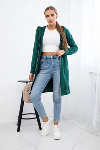 Long hoodie 8924 / – Green || Dark цвет / color | Lexline Fashion