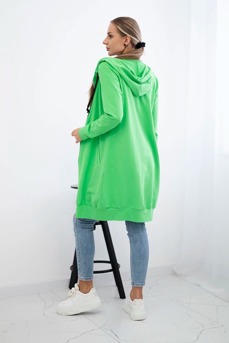 Long hoodie 8924 / – Green || Light цвет / color | Lexline Fashion