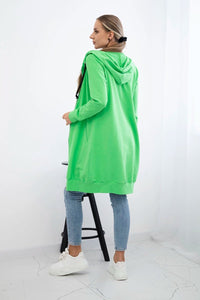 Long hoodie 8924 / – Green || Light цвет / color | Lexline Fashion