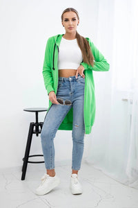 Long hoodie 8924 / – Green || Light цвет / color | Lexline Fashion