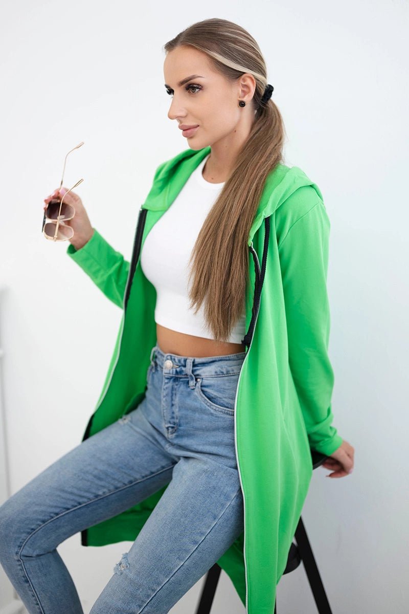 Long hoodie 8924 / – Green || Light цвет / color | Lexline Fashion