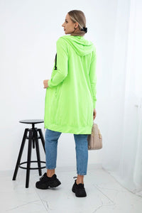 Long hoodie 8924 / – Green || Neon цвет / color | Lexline Fashion