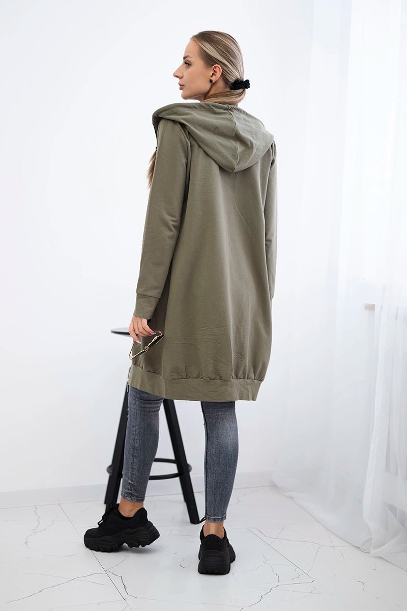Long hoodie 8924 / – Khaki цвет / color | Lexline Fashion