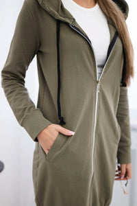 Long hoodie 8924 / – Khaki цвет / color | Lexline Fashion
