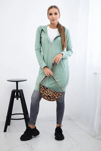 Long hoodie 8924 / – Mint || Dark цвет / color | Lexline Fashion