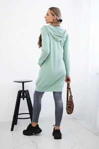 Long hoodie 8924 / – Mint || Dark цвет / color | Lexline Fashion