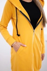 Long hoodie 8924 / – Mustard цвет / color | Lexline Fashion
