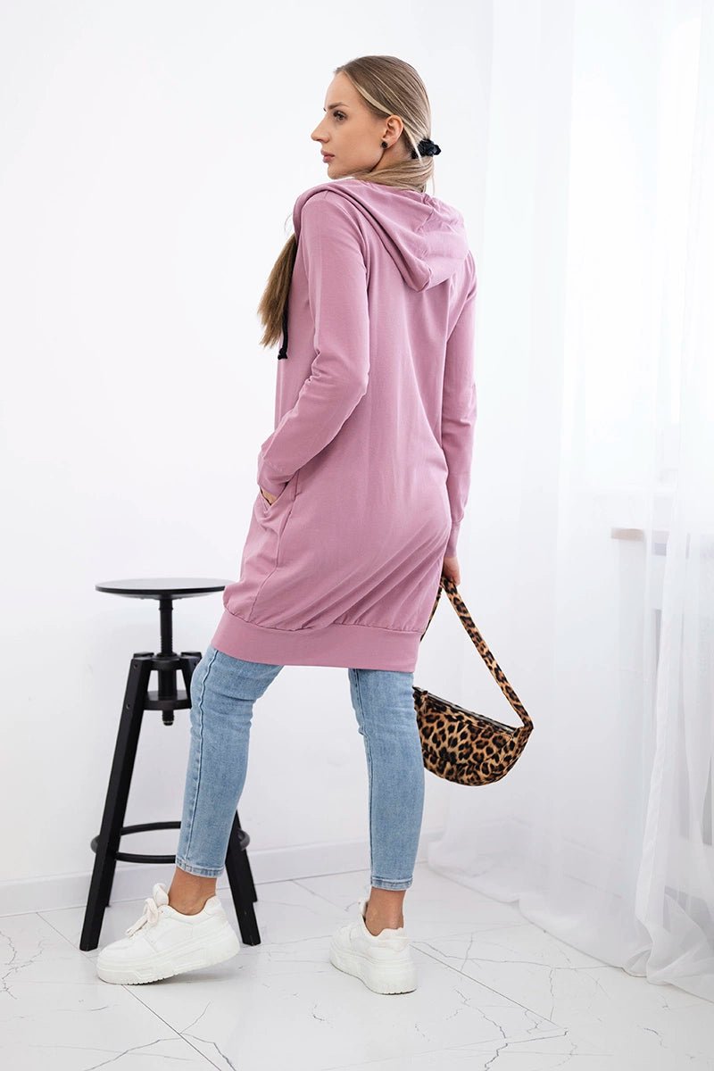 Long hoodie 8924 / – Pink || Dark цвет / color | Lexline Fashion