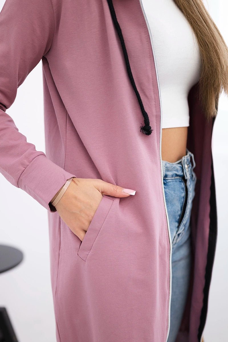 Long hoodie 8924 / – Pink || Dark цвет / color | Lexline Fashion