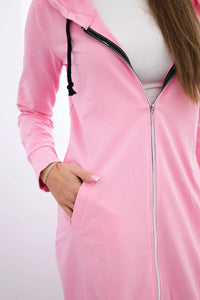 Long hoodie 8924 / – Pink || Light цвет / color | Lexline Fashion