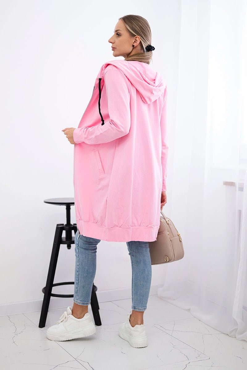 Long hoodie 8924 / – Pink || Light цвет / color | Lexline Fashion