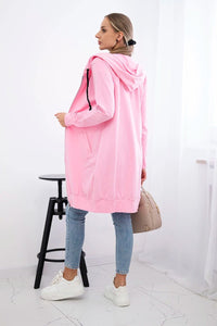 Long hoodie 8924 / – Pink || Light цвет / color | Lexline Fashion