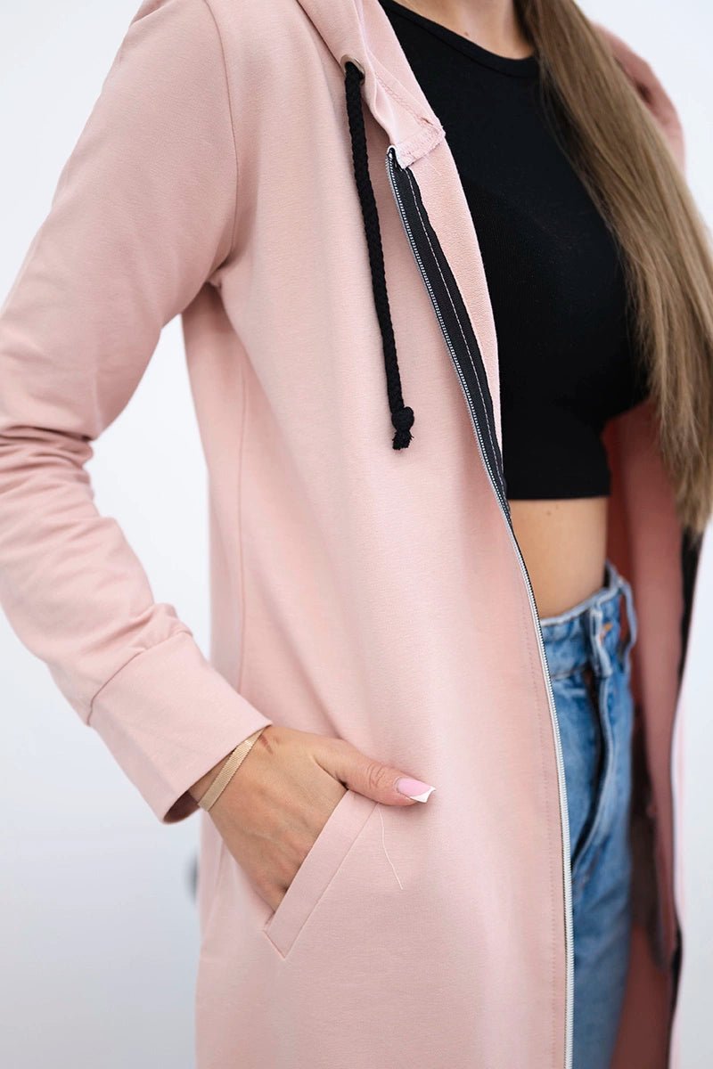 Long hoodie 8924 / – Powder || Dark цвет / color | Lexline Fashion