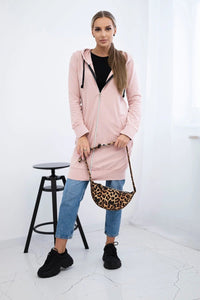 Long hoodie 8924 / – Powder || Dark цвет / color | Lexline Fashion