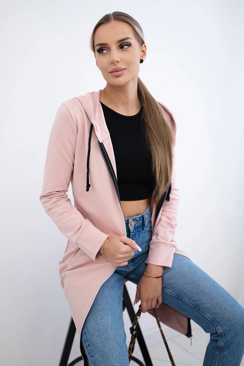 Long hoodie 8924 / – Powder || Dark цвет / color | Lexline Fashion