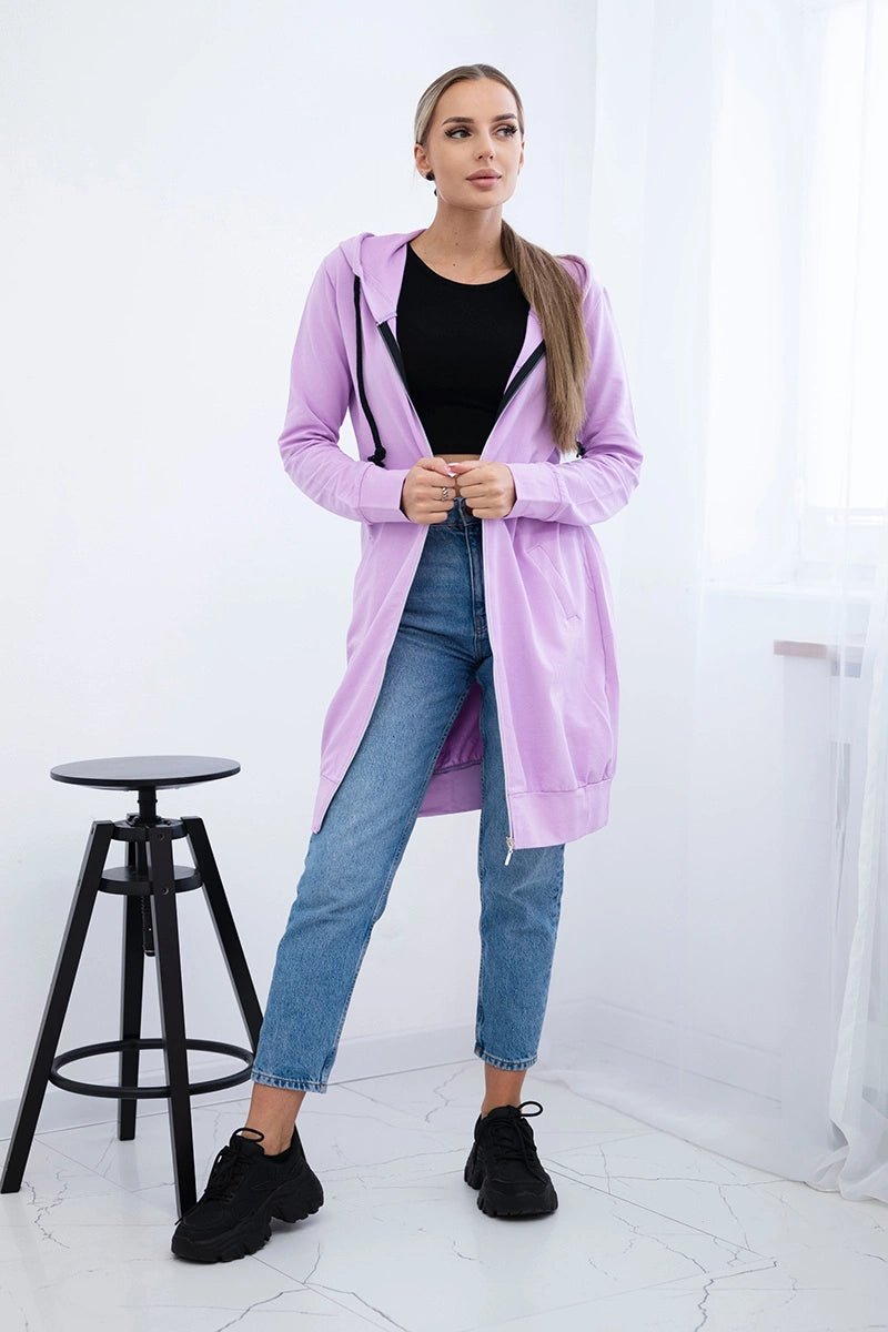 Long hoodie 8924 / – Purple цвет / color | Lexline Fashion