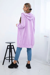 Long hoodie 8924 / – Purple цвет / color | Lexline Fashion