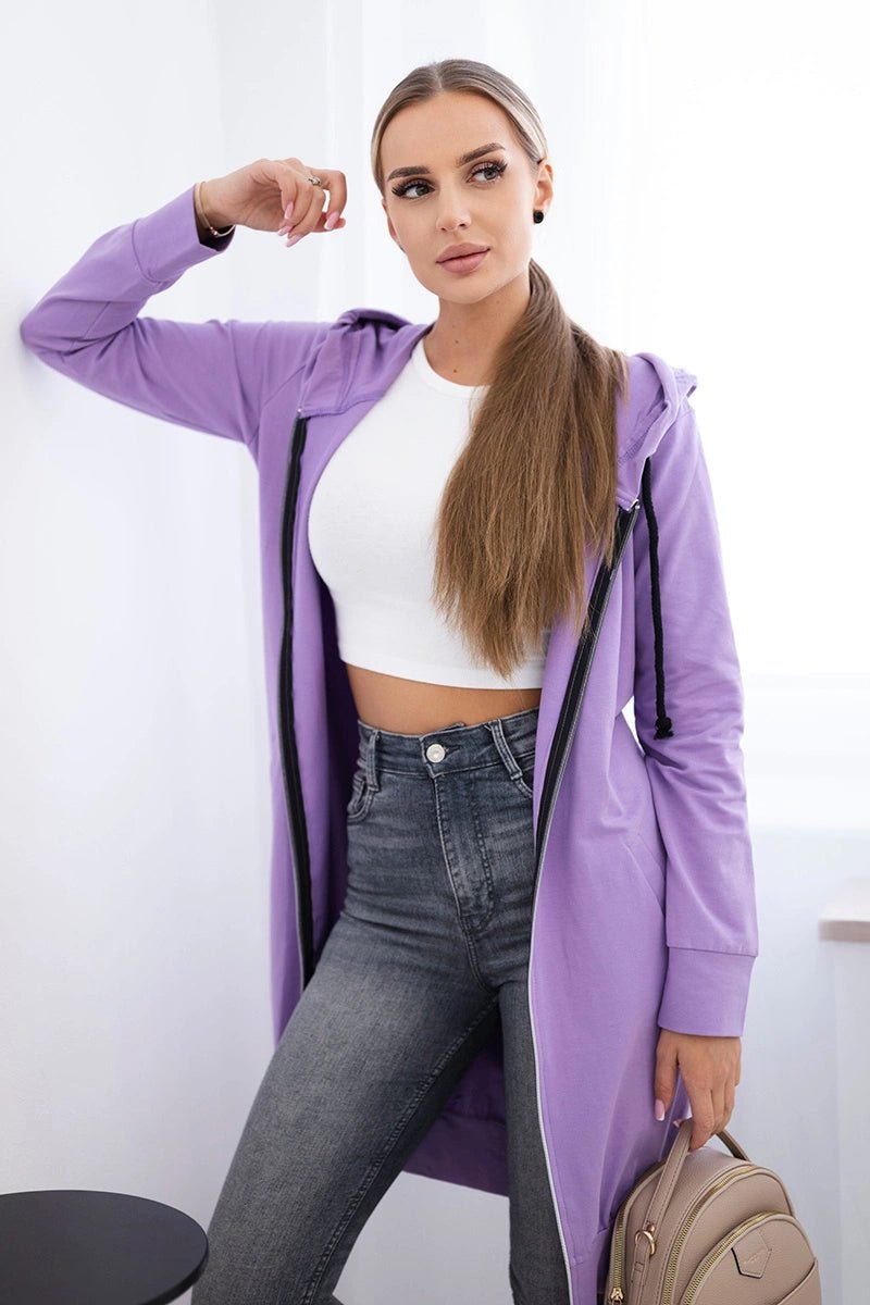 Long hoodie 8924 / – Purple || Dark цвет / color | Lexline Fashion