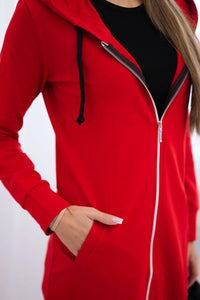 Long hoodie 8924 / – Red цвет / color | Lexline Fashion